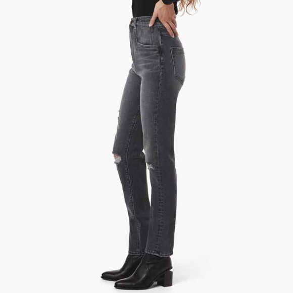 FAVORITE DAUGHTER 'THE JORDIE" DISTRESSED SUPER HIGH WAIST JEANS - Picture 3 of 12